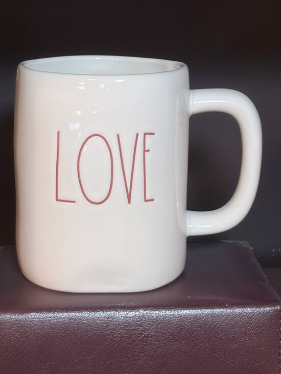Rae Dunn | Dining | 38h Rae Dunn Love Mug Red Lettering White Ceramic ...